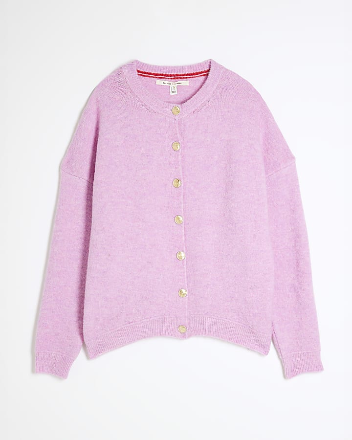 Pink Long Sleeve Oversized Cardigan