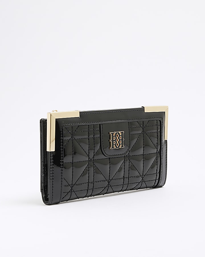 Black Patent Quilted Purse