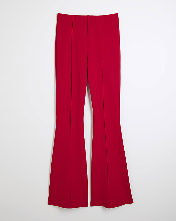 Red Bootcut Trousers