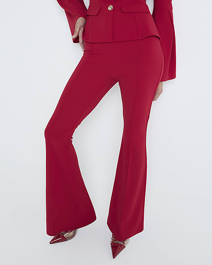 Red Bootcut Trousers