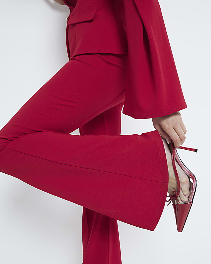 Red Bootcut Trousers