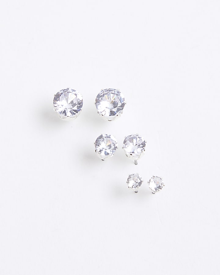 Silver 3 Pack Stud Earrings