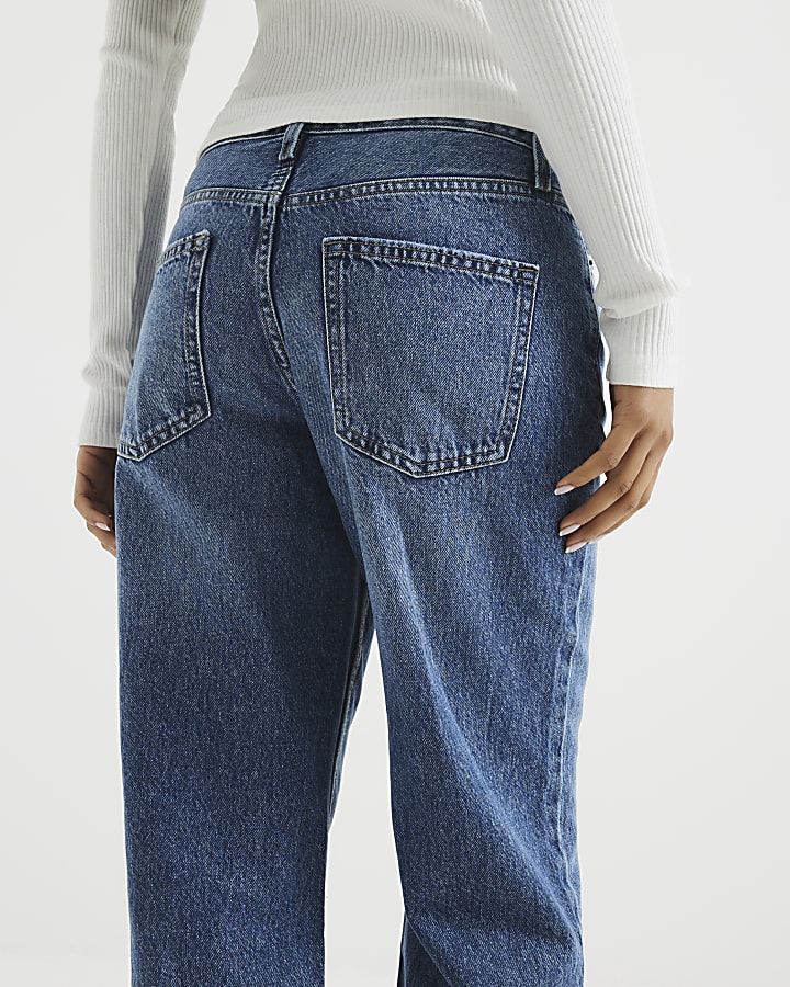 Petite Blue Relaxed Straight Jeans