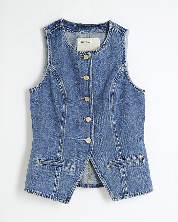 Blue Denim Waistcoat