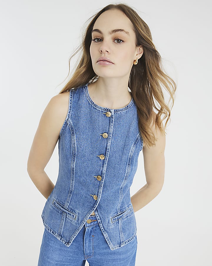 Blue Denim Waistcoat