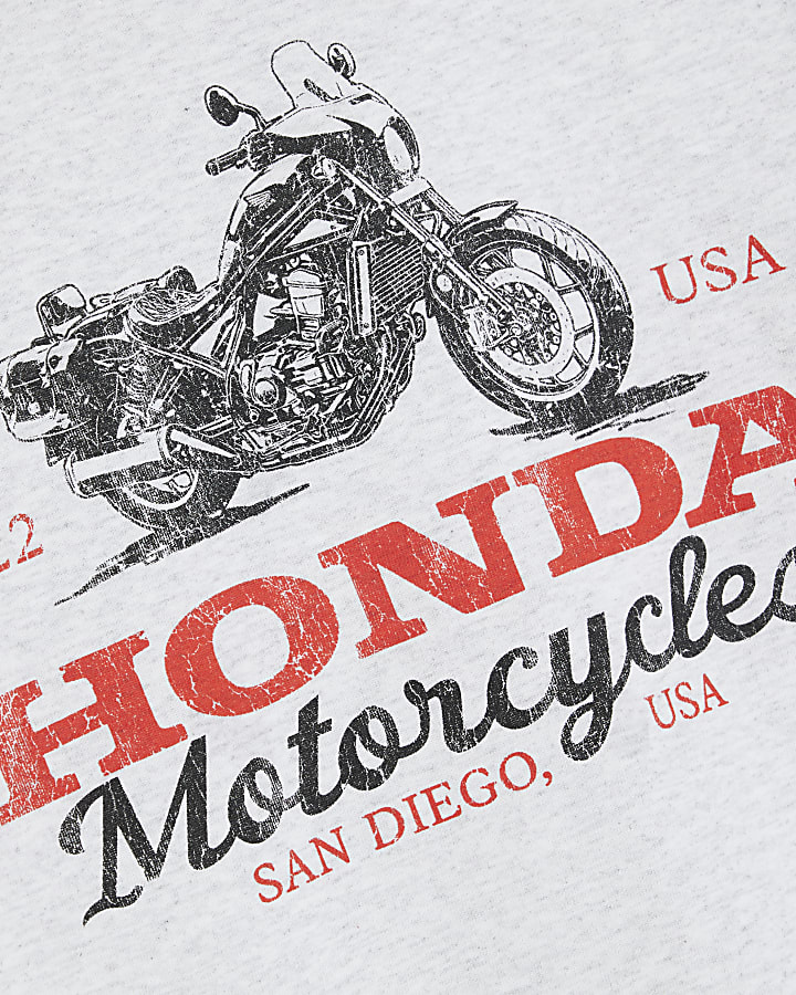 Grey Honda Motorbike Graphic T-Shirt