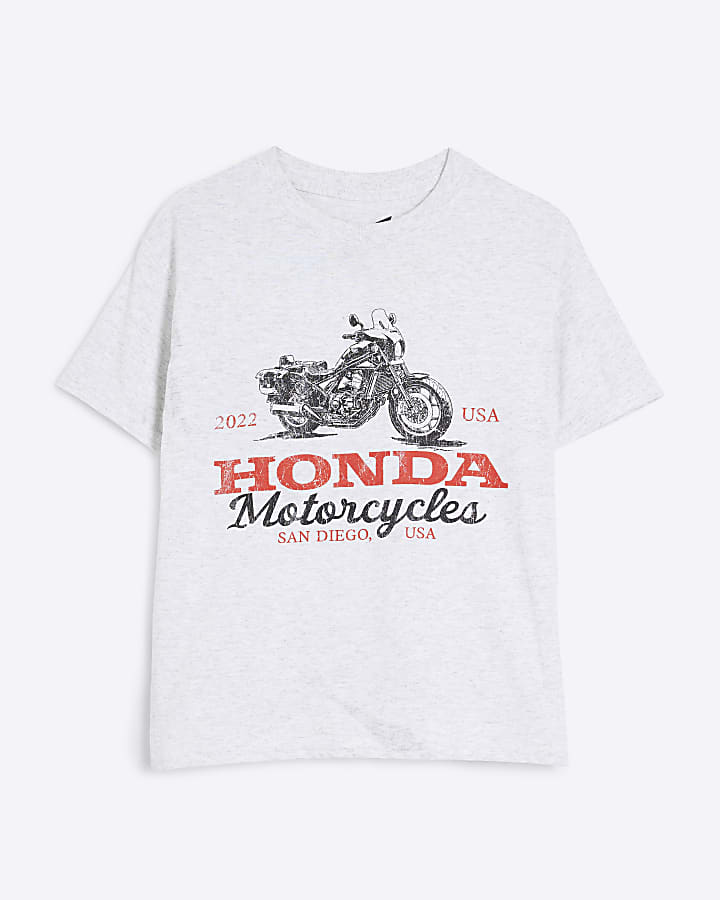 Grey Honda Motorbike Graphic T-Shirt