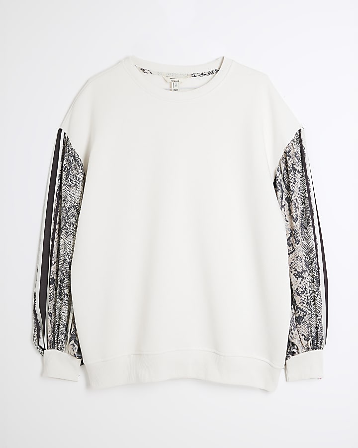 Cream Long Sleeve Snake Sleeve Sweatshirt