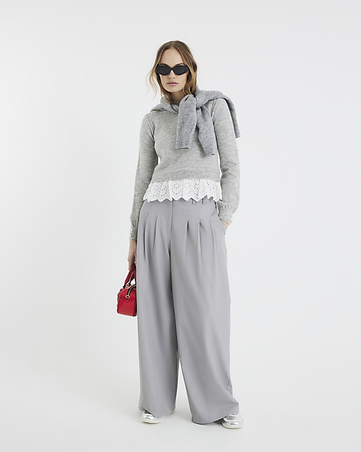 Grey Frill Jumper