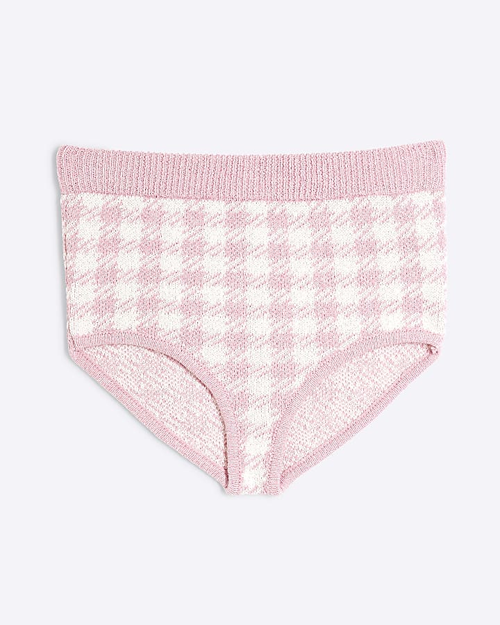 Pink Gingham Hotpant Shorts