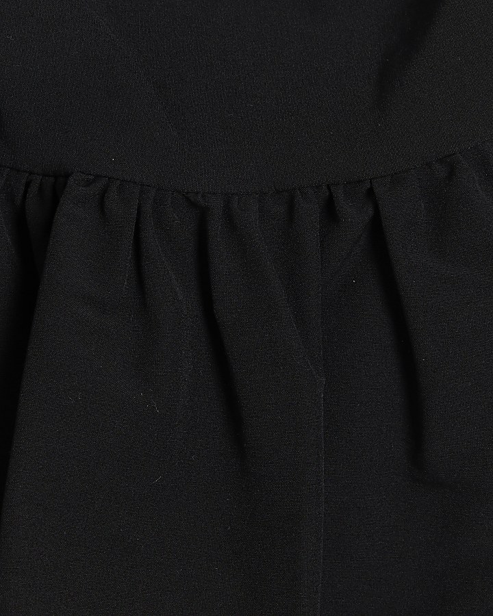 Black Sleeveless Bardot Bubble Hem Dress