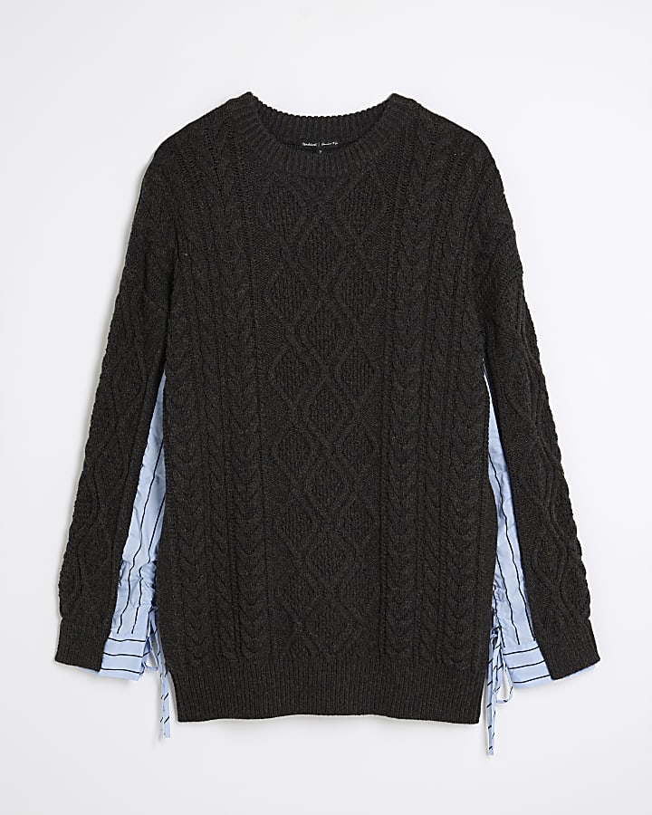 Grey Hybrid Knitted Jumper