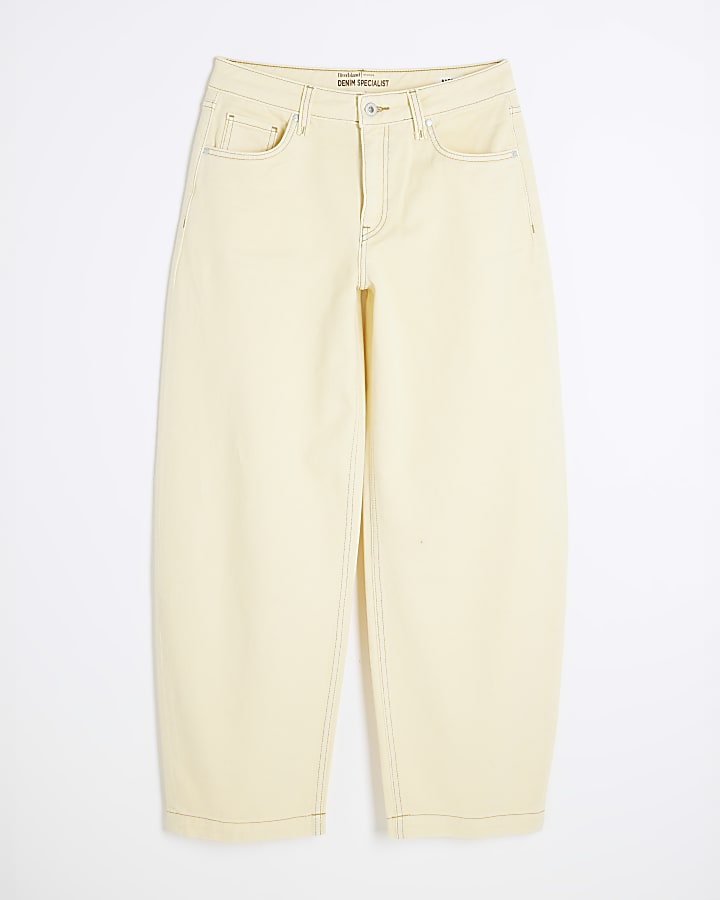 Yellow Denim Barrel Jeans