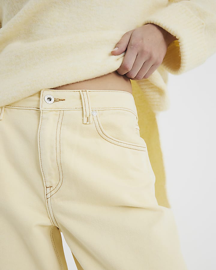 Yellow Denim Barrel Jeans