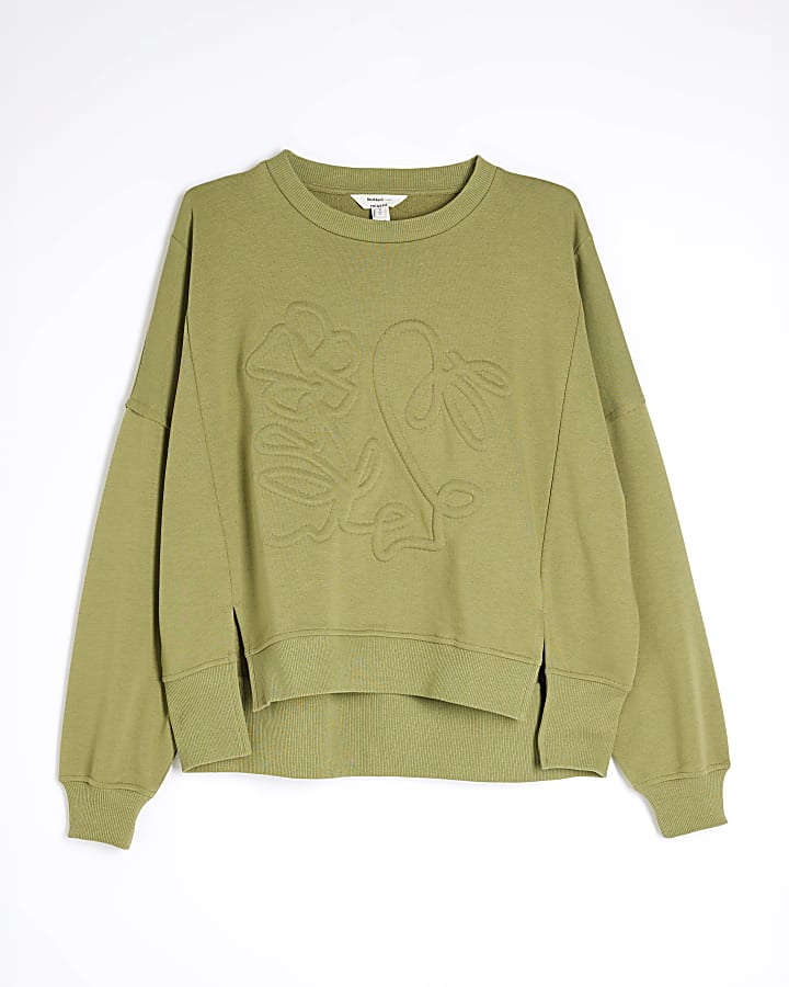 Green Embossed Sweatshirt