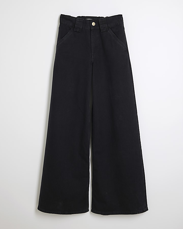 Black Palazzo Wide Leg Jeans