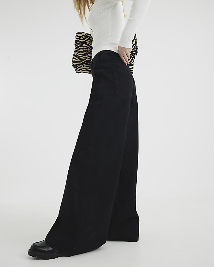 Black Palazzo Wide Leg Jeans