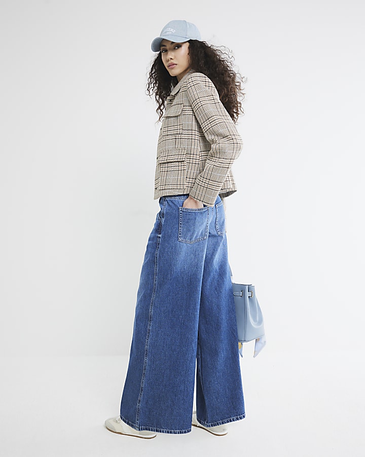 Blue Palazzo Wide Leg Jeans