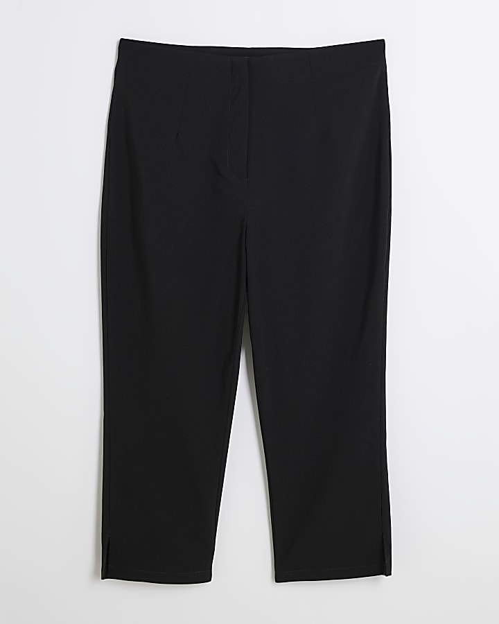 Black Tailored Cropped Trousers