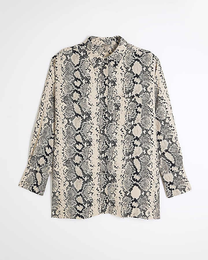 Cream Oversized Snake Shirt