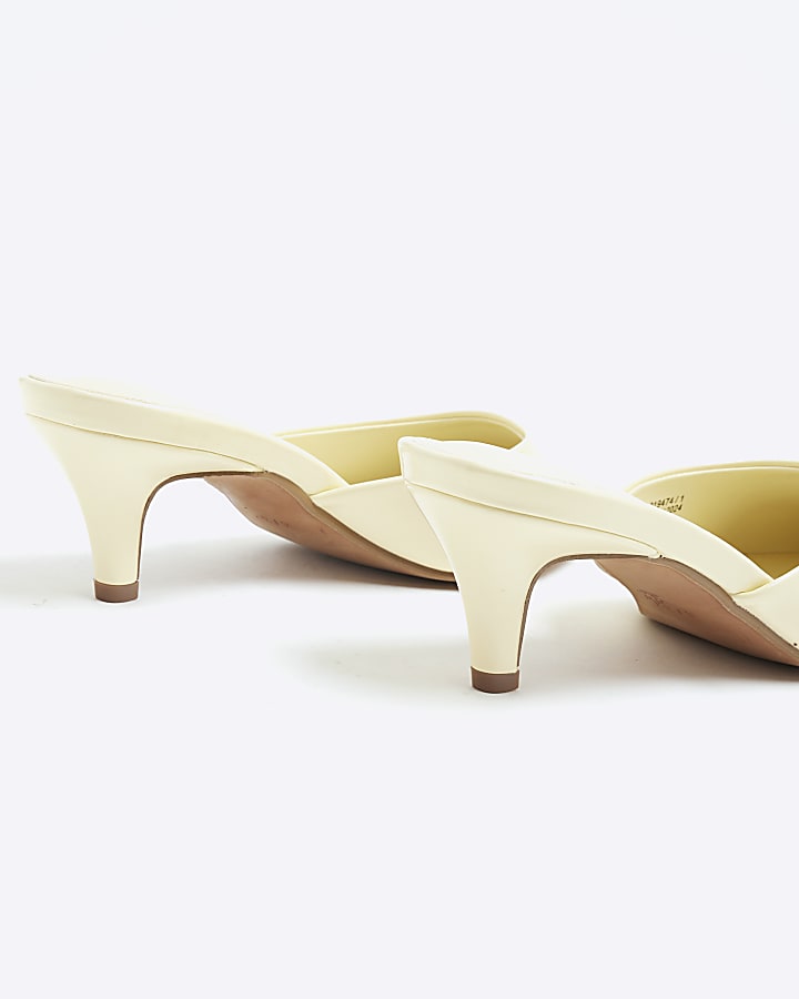 Yellow Pointed Court Heels