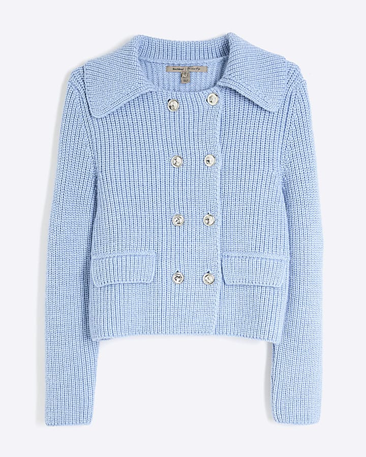 Blue Knitted Cardigan