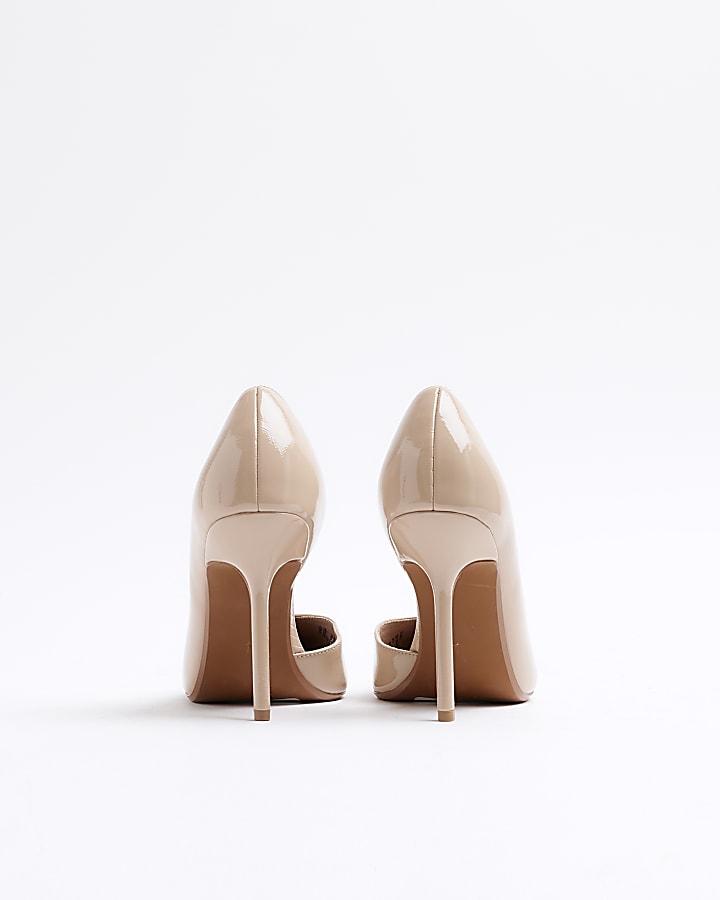 Beige Pointed Toe Court Heels
