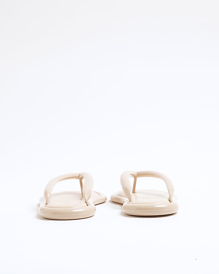 Beige Flip Flop Jelly Sandals