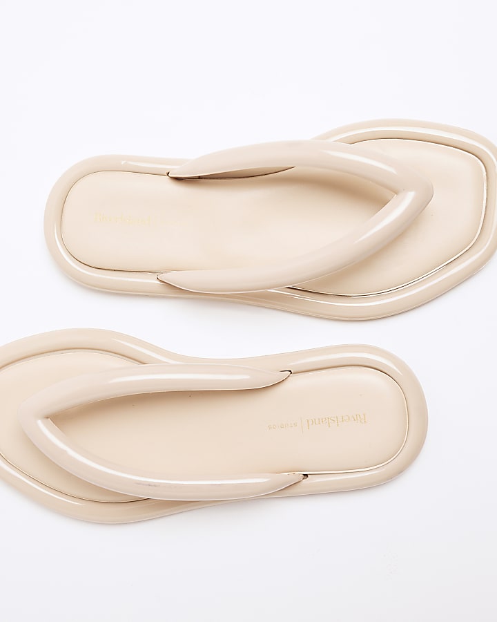 Beige Flip Flop Jelly Sandals