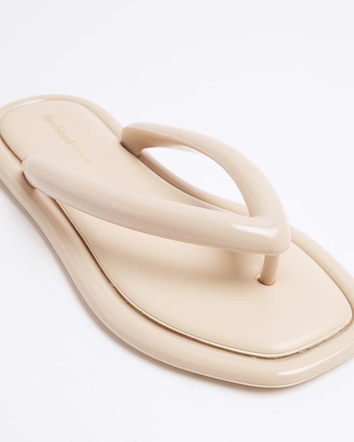 Beige Flip Flop Jelly Sandals