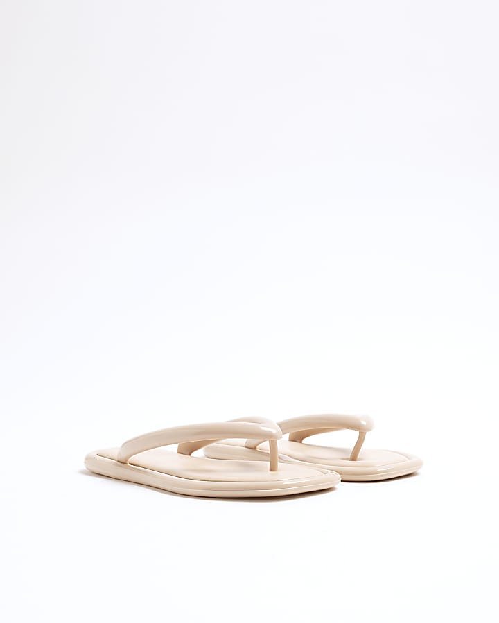 Beige Flip Flop Jelly Sandals