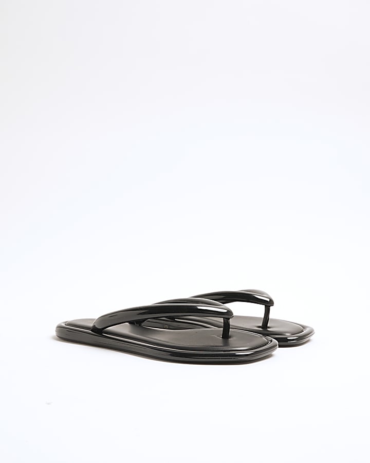 Black Flip Flop Jelly Sandals