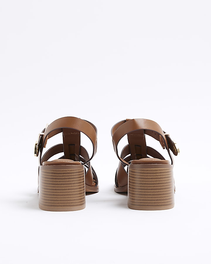 Brown Heeled Fisherman Sandals