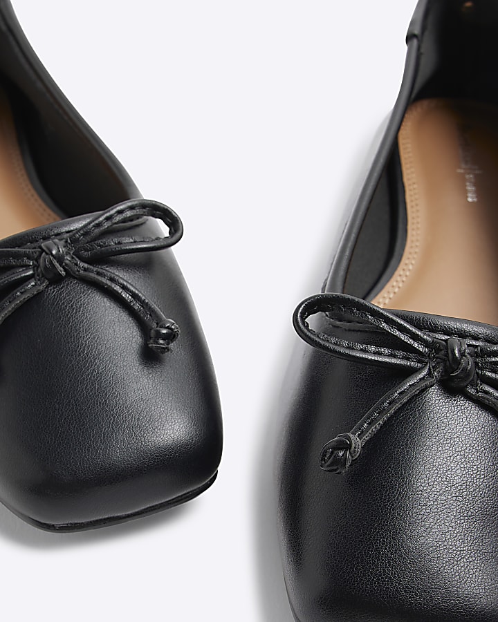 Black Square Toe Ballet Pumps