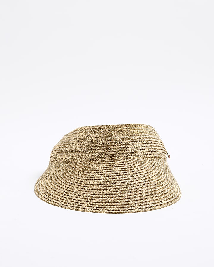 Beige Straw Cherry Visor