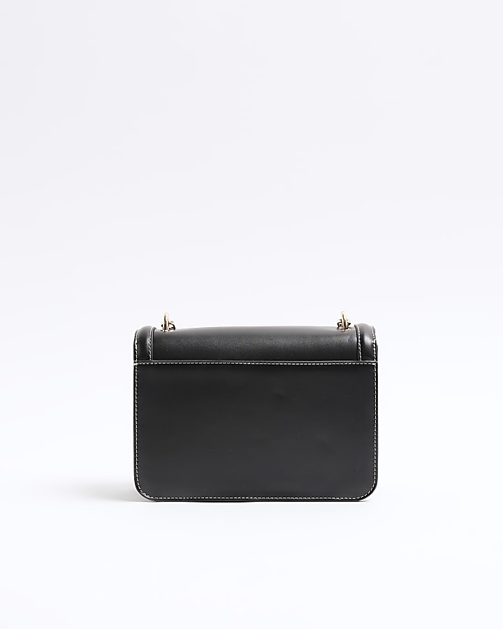 Black Faux Leather Cross Body Bag