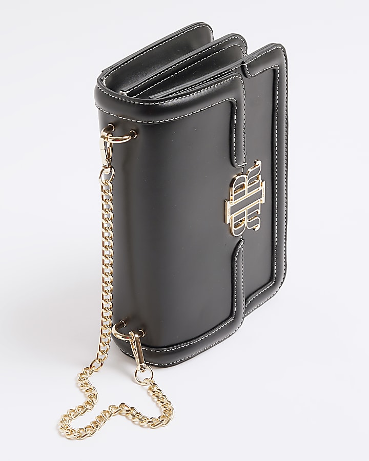 Black Faux Leather Cross Body Bag