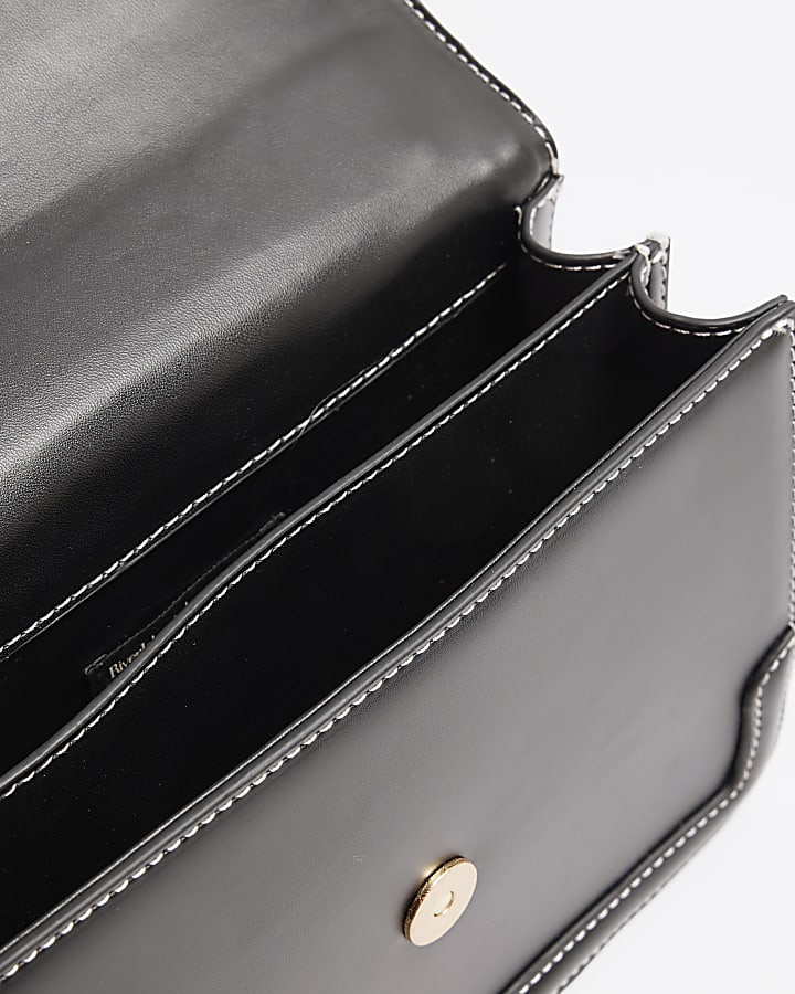 Black Faux Leather Cross Body Bag