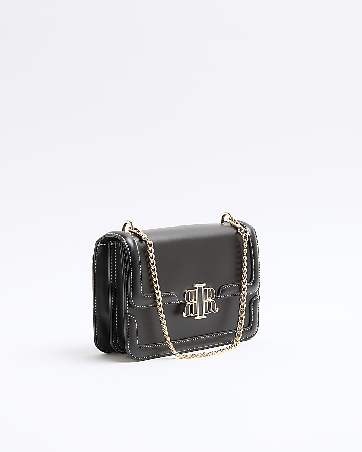 Black Faux Leather Cross Body Bag