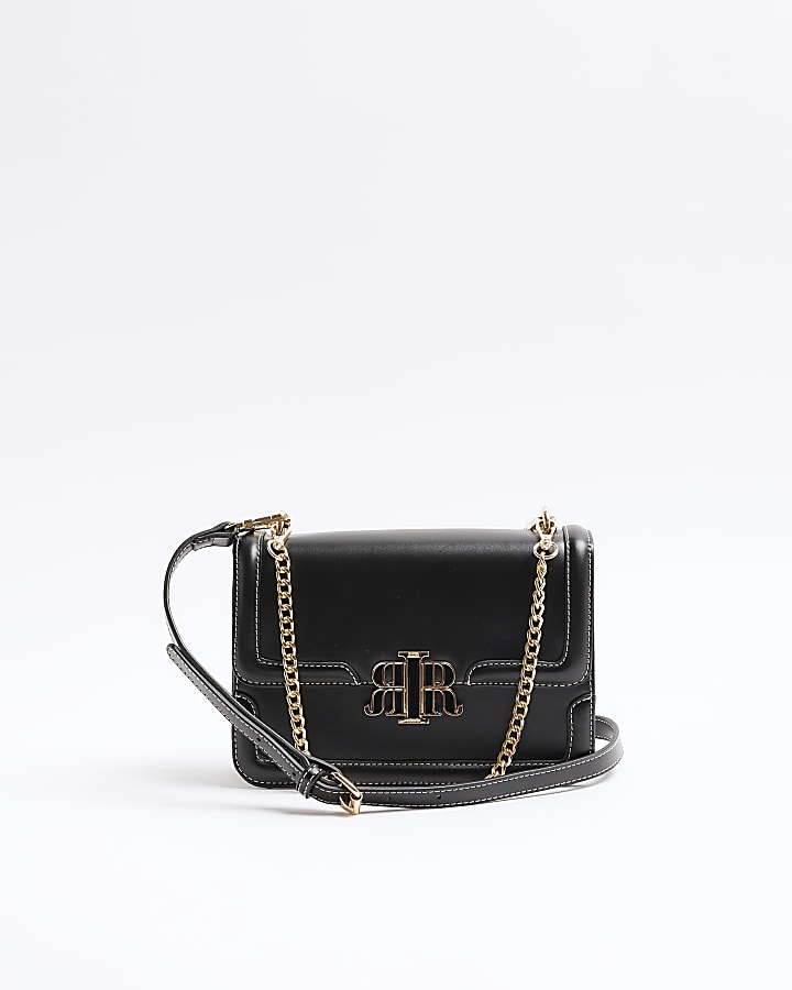 Black Faux Leather Cross Body Bag