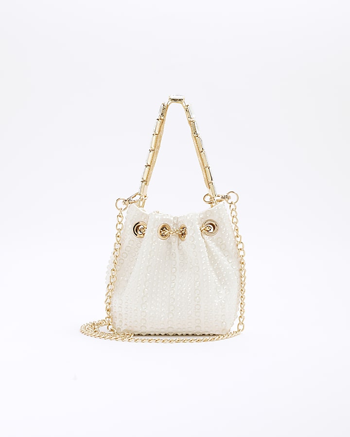 Cream Droplet Bucket Bag