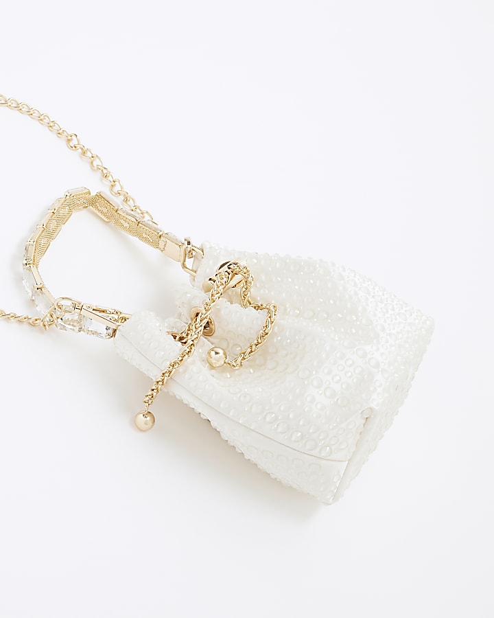 Cream Droplet Bucket Bag