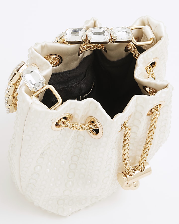 Cream Droplet Bucket Bag