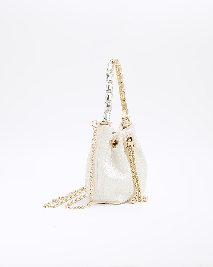 Cream Droplet Bucket Bag