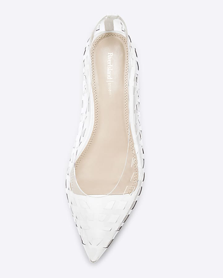 Clear Lattice Pointed Flat Shoes