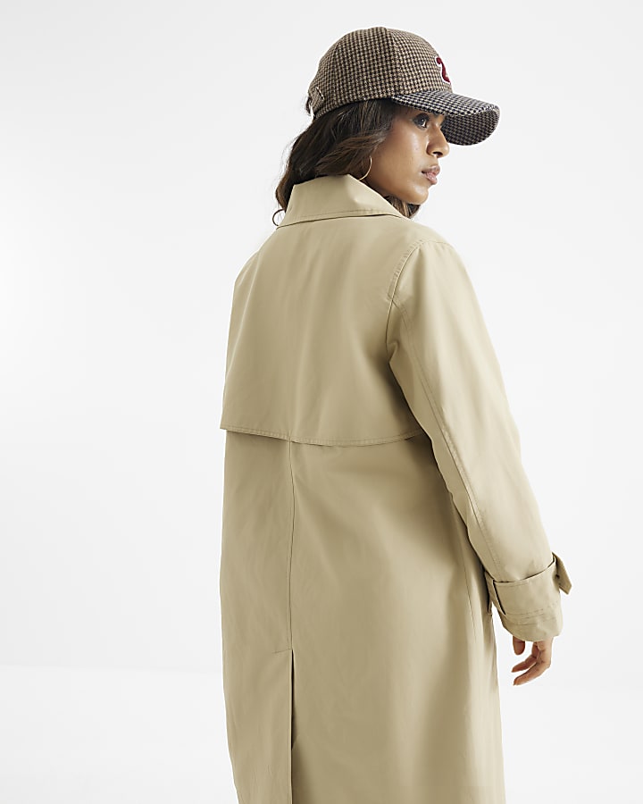 Petite Beige Single Breasted Trench Coat