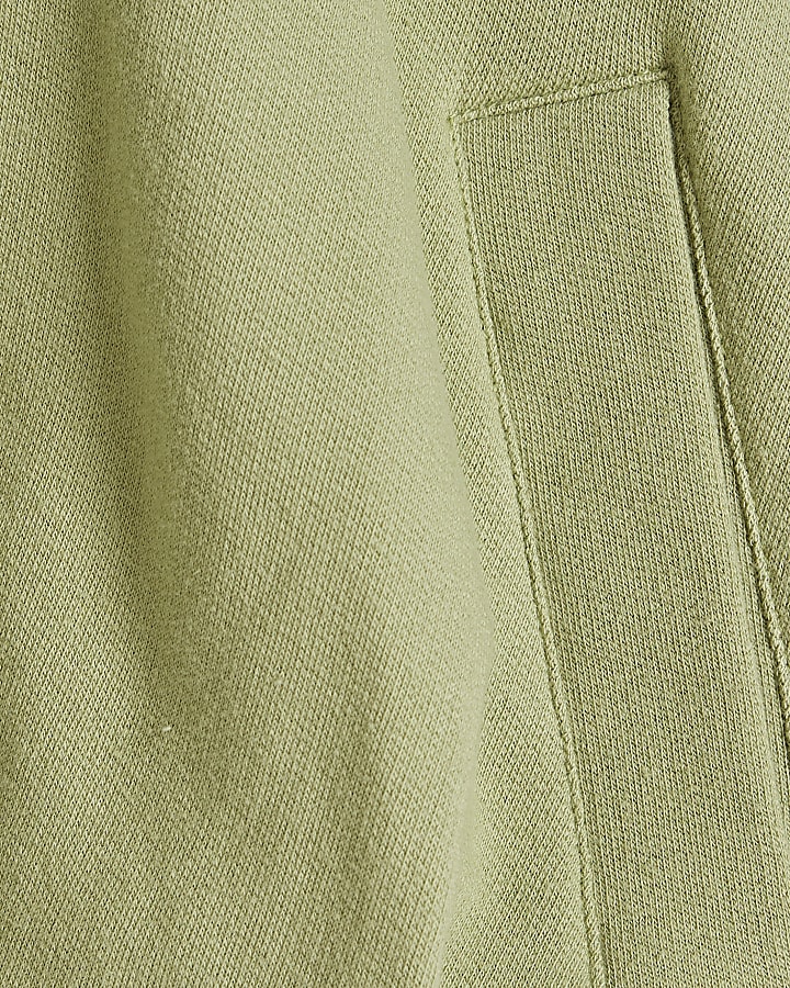 Khaki Long Sleeve Bubble Hem Bomber Jacket