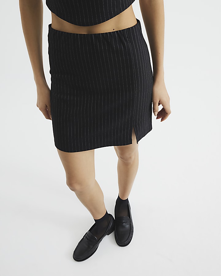 Black Stripe Mini Skirt