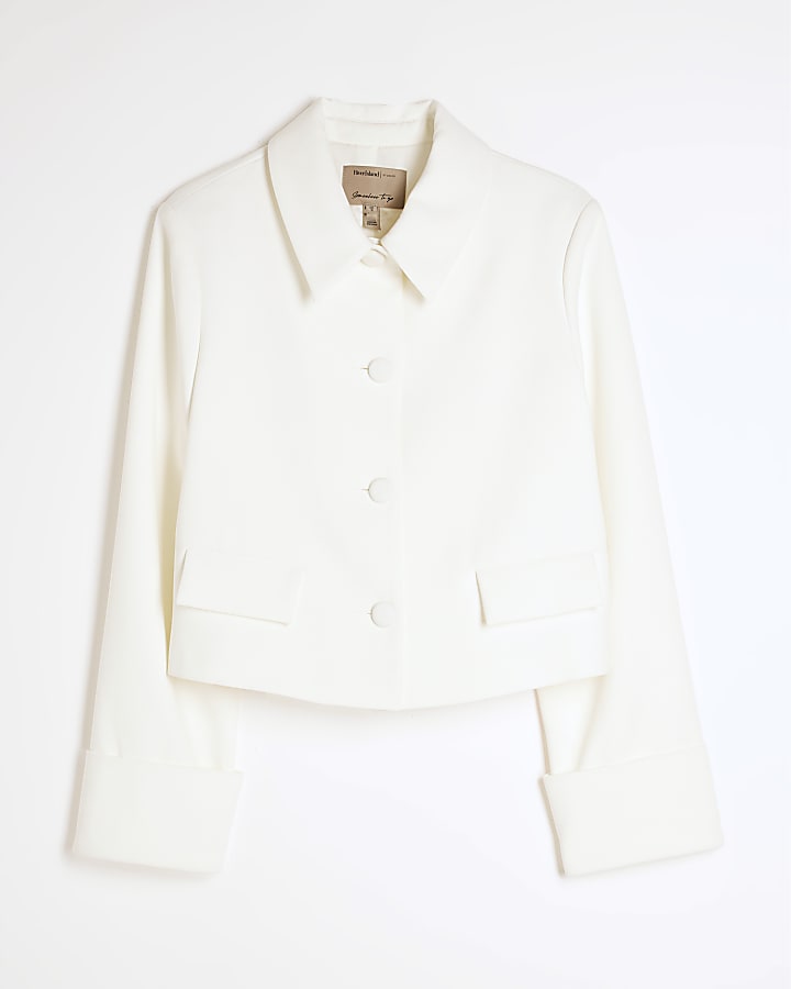 White Structured Trophy Jacket