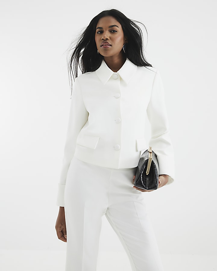 White Structured Trophy Jacket